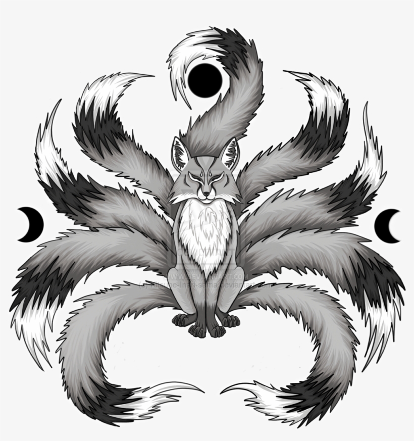 Kitsune Drawing Demon Renard A 9 Queues 1024x1046 Png Download Pngkit