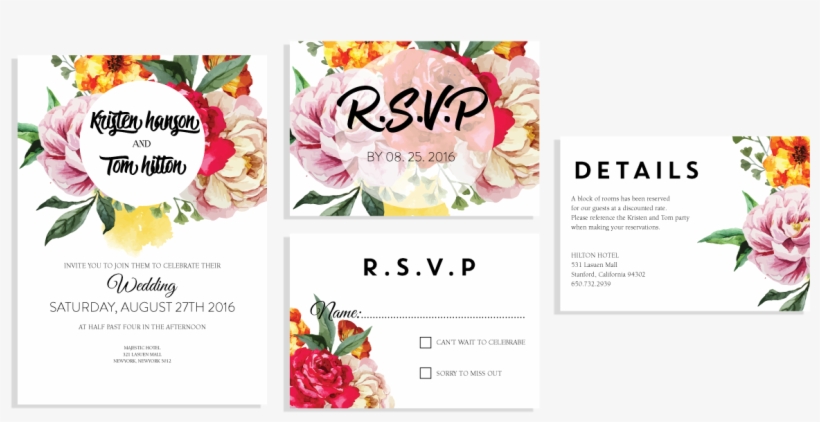 Colorful Hand Painted Flower Invitation Set - Luke And Lilly Be The Best Version 10cm), transparent png