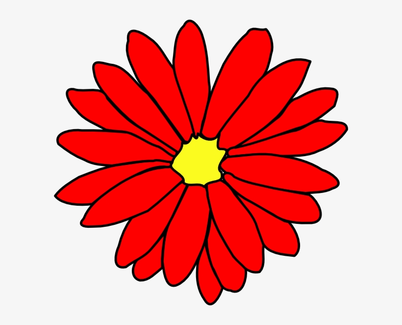 Daisies Clipart Daffodil Flower Red Daisy Clip Art - Red Flower Clip Art, transparent png