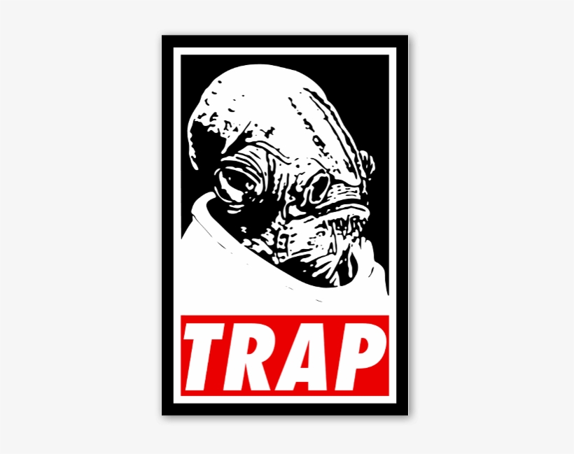 Ackbars Trap Sticker Black - Stickers Trap, transparent png