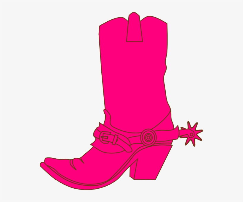 Small - Pink Cowboy Boot Clipart, transparent png
