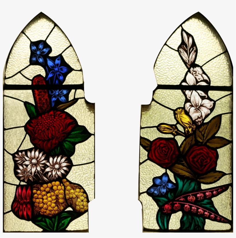 Stjohnsashfield Stainedglass Flowers - Stained Glass Windows Png, transparent png