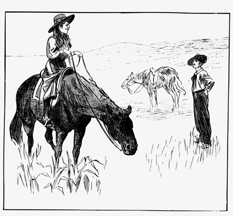 This Free Icons Png Design Of Cowgirl On A Horse, transparent png