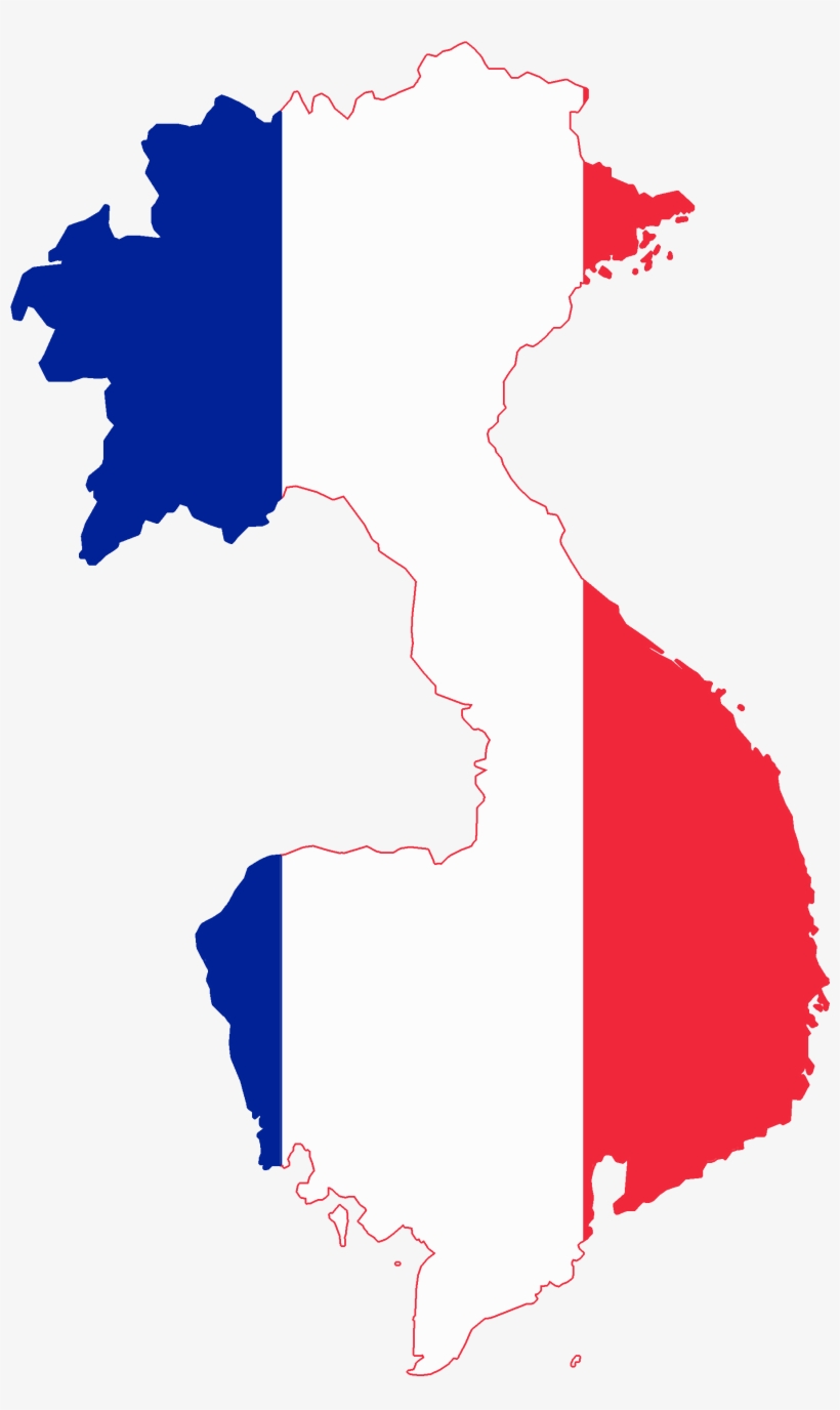 Flag Map Of French Indochina 1887-1954 - French Indochina Flag Map, transparent png