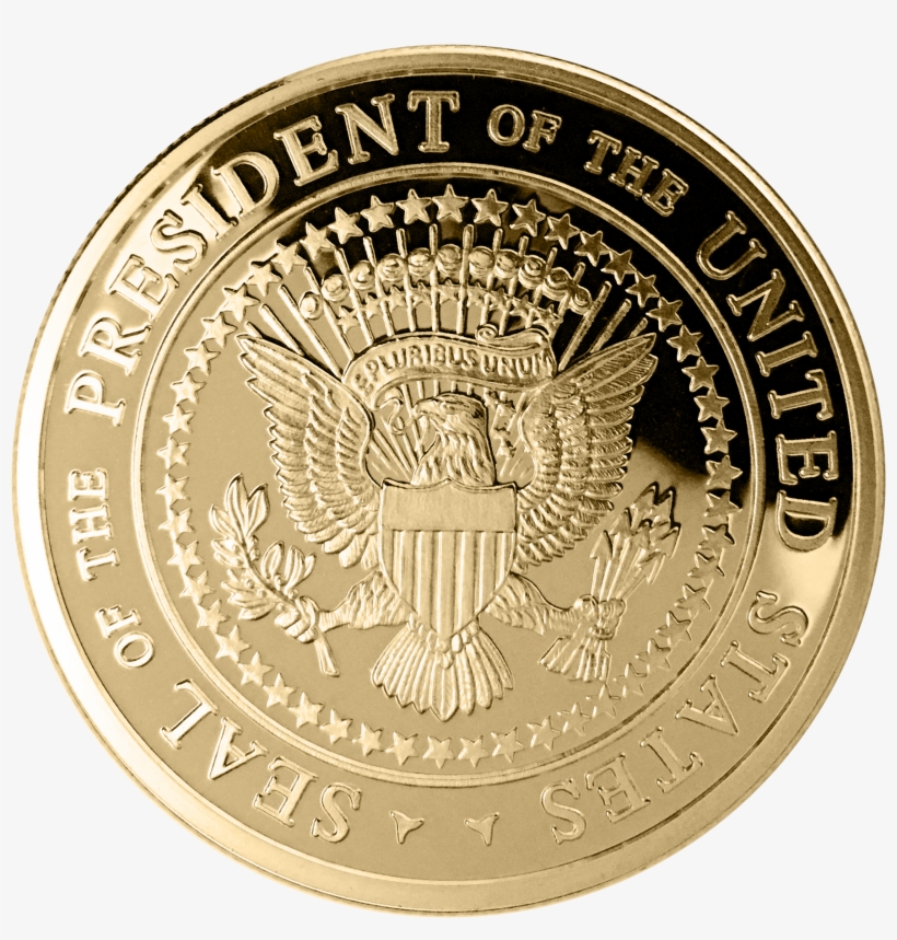 2017 Series I Gold Plated Trump Inauguration Ltd - Us Presidential Seal Coin, transparent png