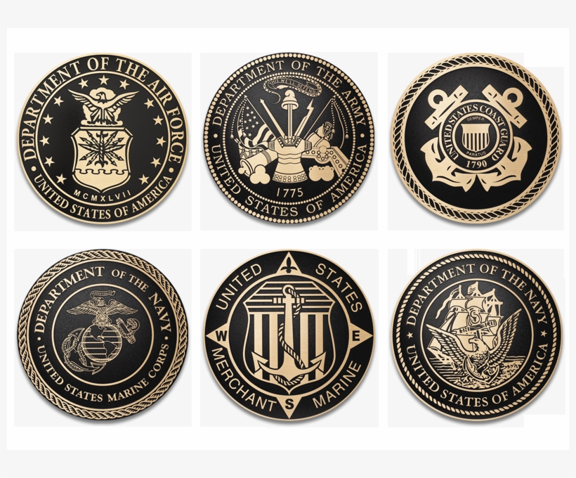 Military Bronze Seals Us Military Branches Seals 800x600 PNG