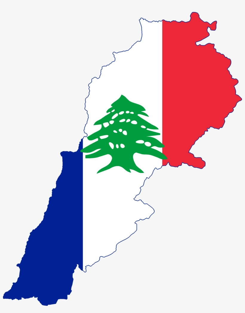Flag Map Of French Lebanon - Lebanon Capital City Map, transparent png