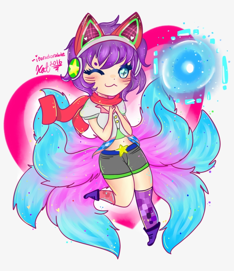 Jpg Royalty Free Library Arcade Chibi By Itoradorable - League Of Legends Ahri Arcade Chibi, transparent png