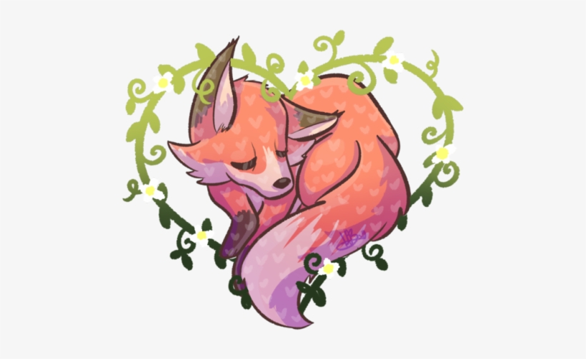 Sleepy Heart Fox - Fox, transparent png