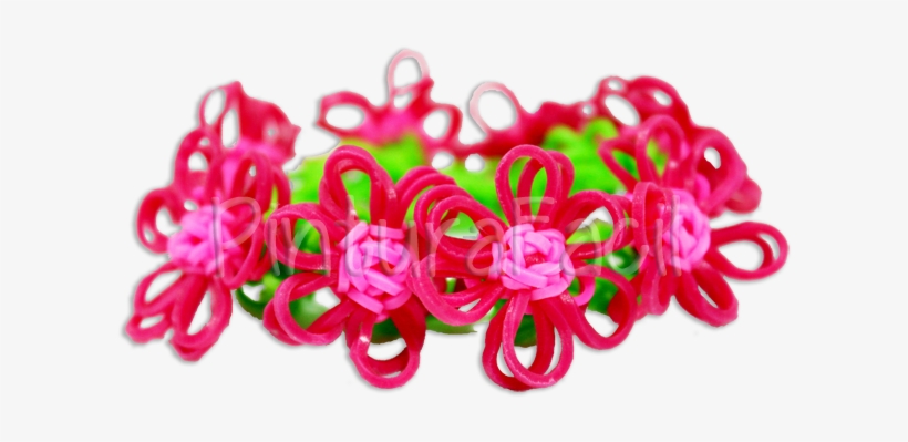 Como Hacer Una Pulsera De Gomitas Con Florecitas 3d - Pulsera Flores De Gomitas - 616x333 PNG Download - PNGkit