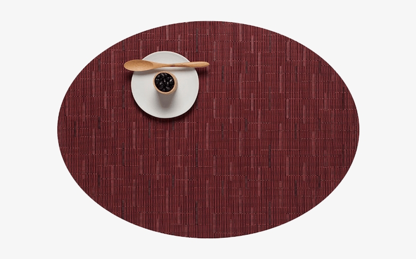 Chilewich Bamboo 14'' X 19.25'' Oval Placemat - Cranberry, transparent png