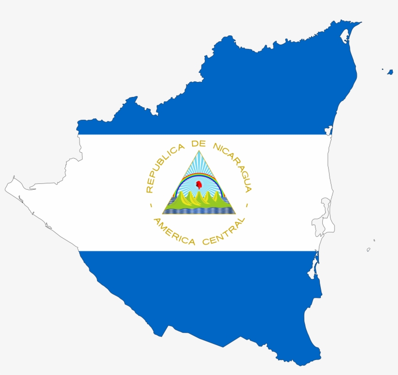 Big Image - Nicaragua Map Flag, transparent png
