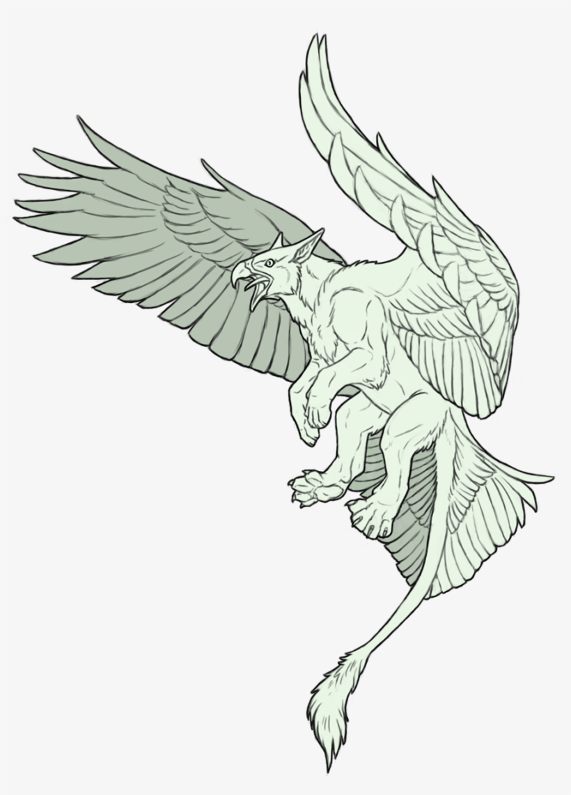 Clipart Transparent Library Mascot Gryphon An Elliott - Gryphon Sketch, transparent png