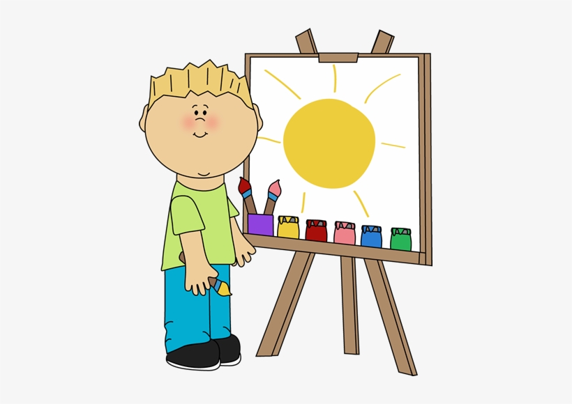 Boy Painting On An Easel - Paint A Picture Clipart, transparent png