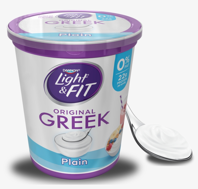 Plain Greek Yogurt - Light & Fit Yogurt, Greek, Nonfat, Vanilla - 5.3, transparent png