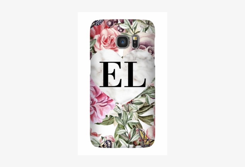Personalised Floral Marble Heart Initials Samsung Galaxy - Samsung Galaxy A8, transparent png