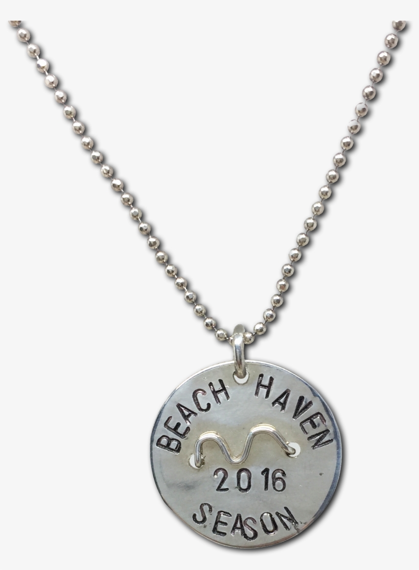 Sterling Silver Beach Badge Necklace - Necklace, transparent png