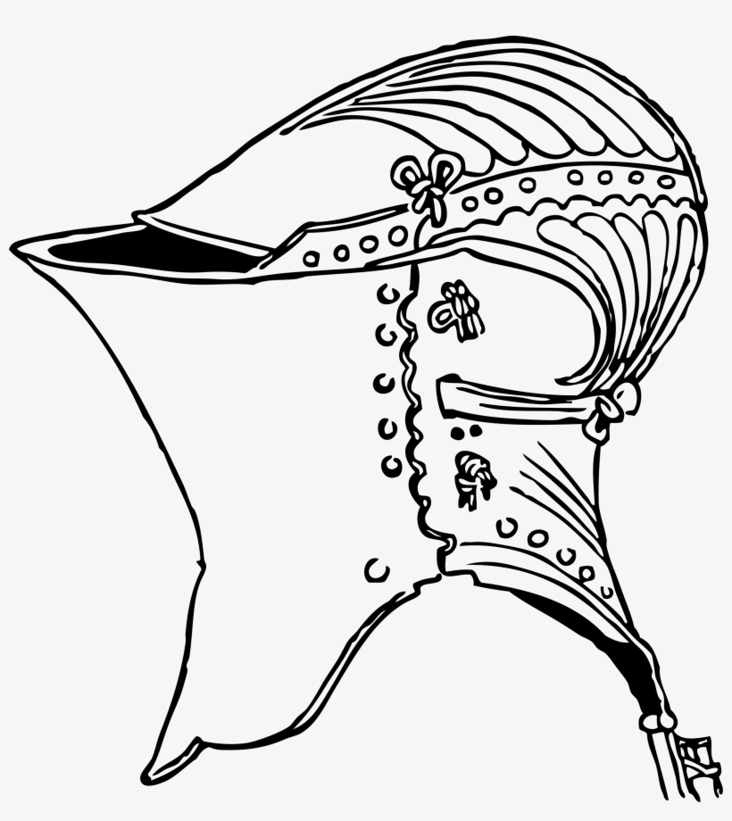 Big Image - Old Knight Helmet Drawing, transparent png