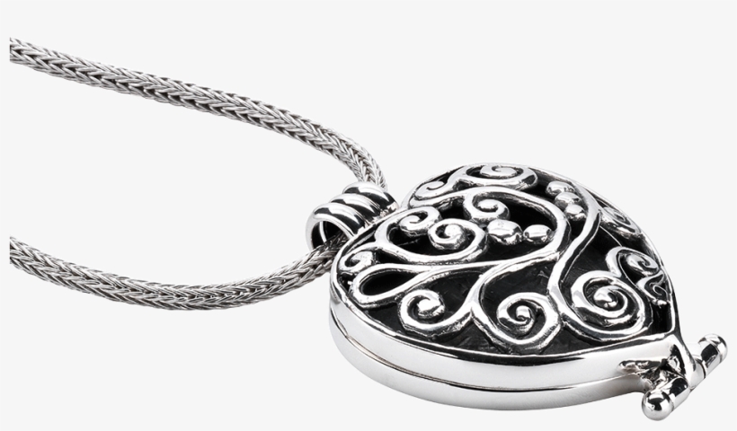Set Aroma Dream Large Heart & Silver Necklace - Locket, transparent png