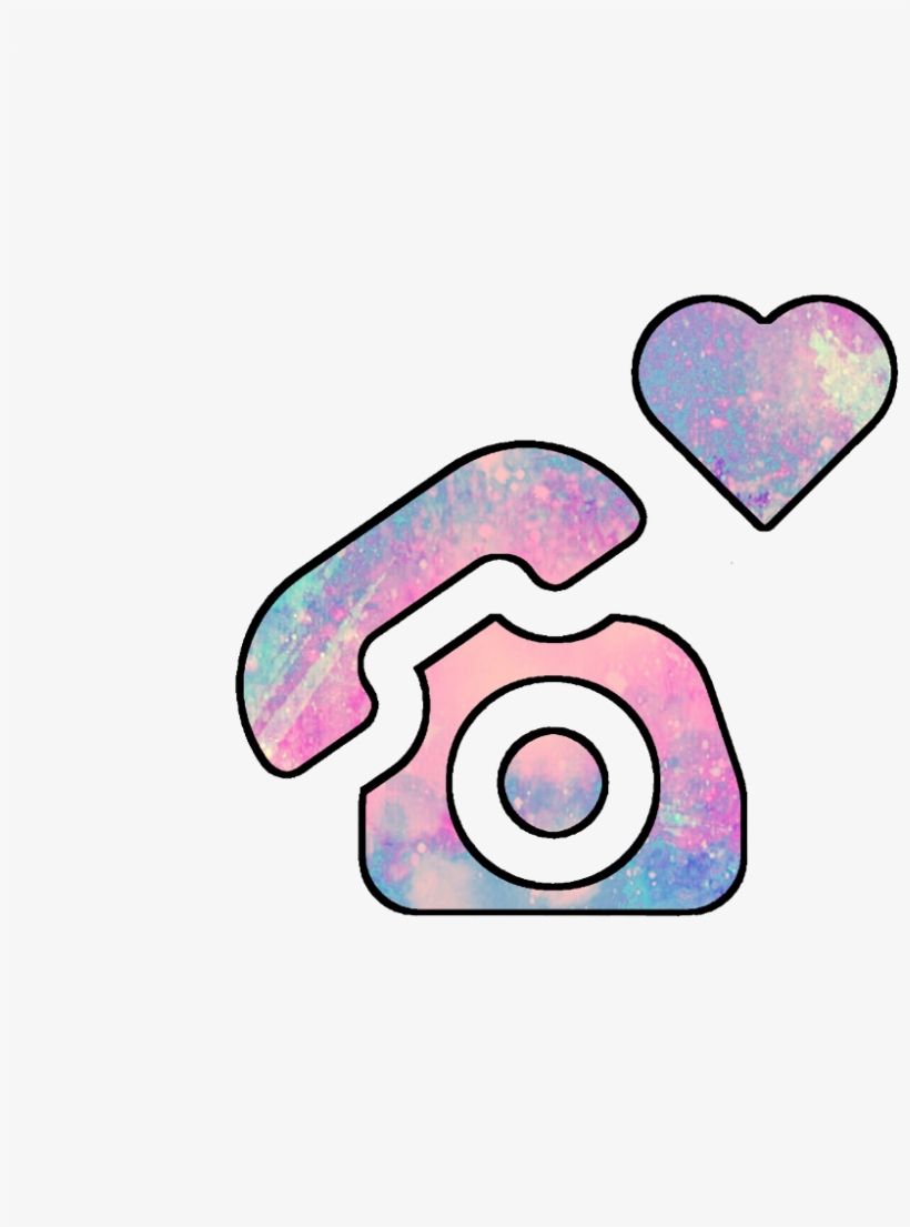 Ftedtickers Pastel Phone Heart Callme Cute Girly Png - Png Girly, transparent png