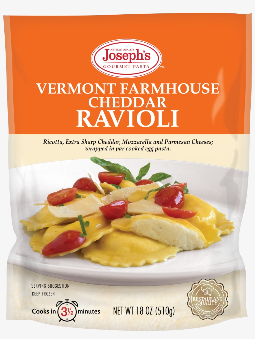 Vermont Farmhouse Cheddar Ravioli 18 Oz Bag - Joseph's Gourmet Pasta Vermont Farmhouse Cheddar Ravioli,, transparent png