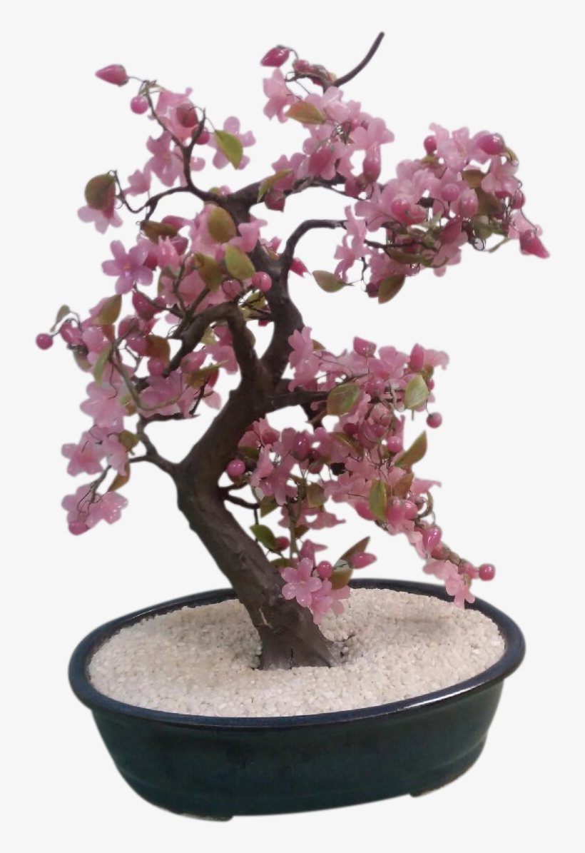 Png Black And White Jade Oriental Tree Sculpture Chairish - Cherry Blossom, transparent png