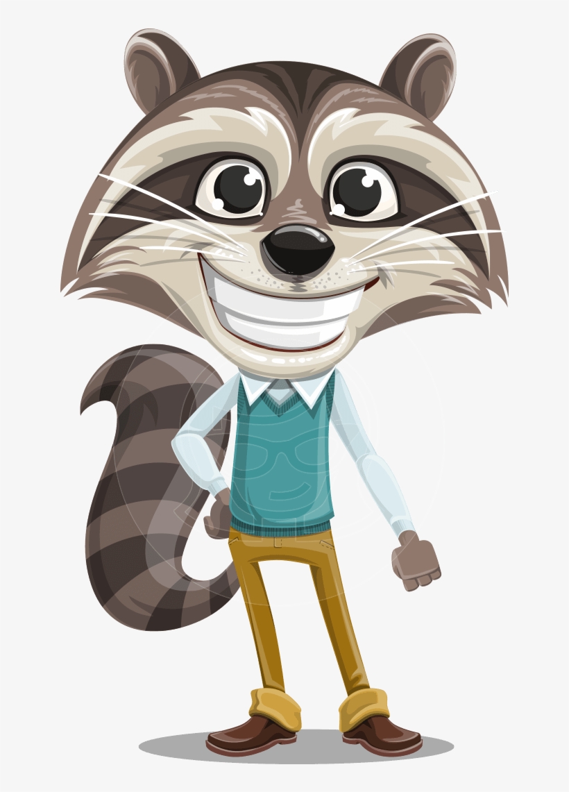Vector Business Raccoon Cartoon Character - Library, transparent png