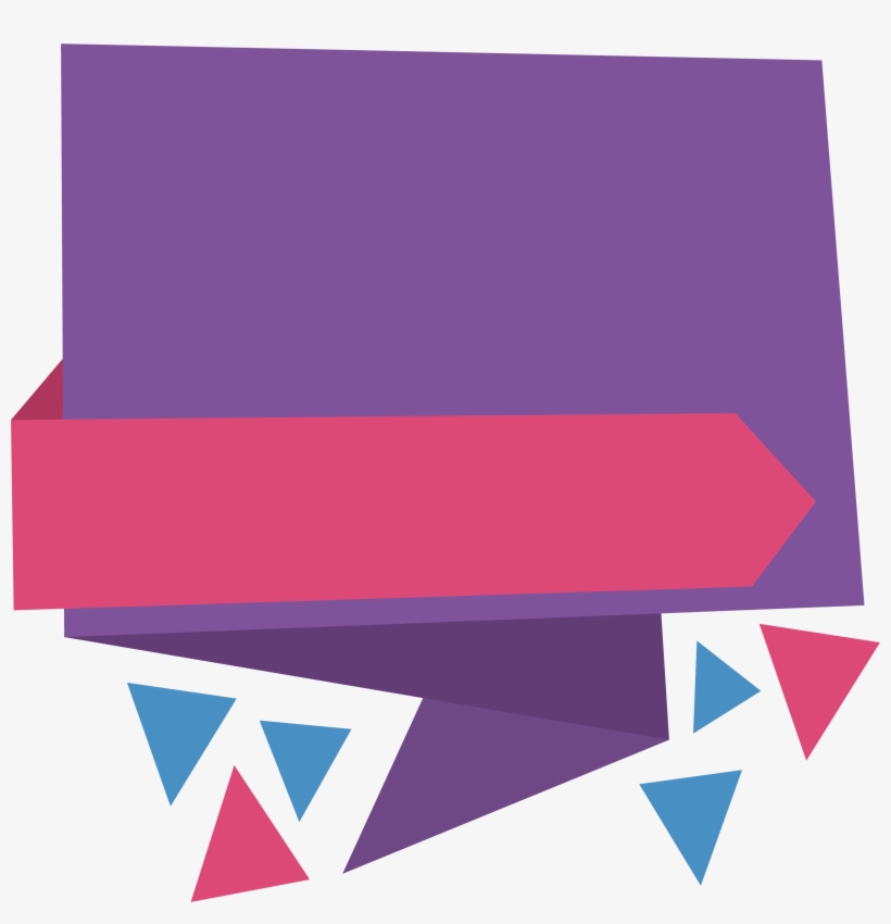 Triangle Fragment Ribbon Title Box - Ribbon, transparent png