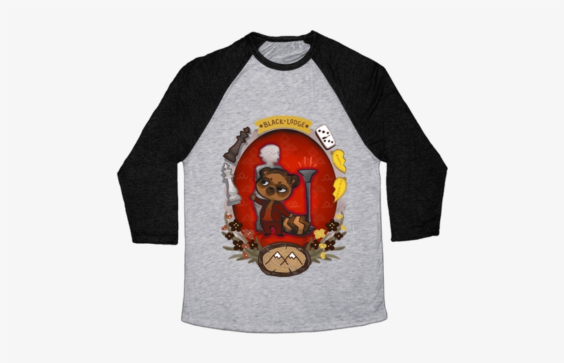 Black Lodge Racoon Baseball Tee - Heroes Never Die Shirt, transparent png