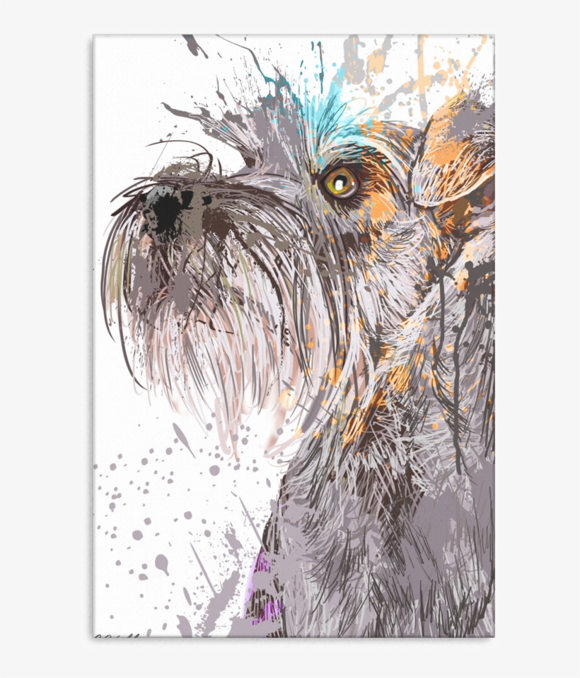 Schnauzer Canvas P005 - Schnauzer Portrait Art Hoodies Sweatshirts, transparent png
