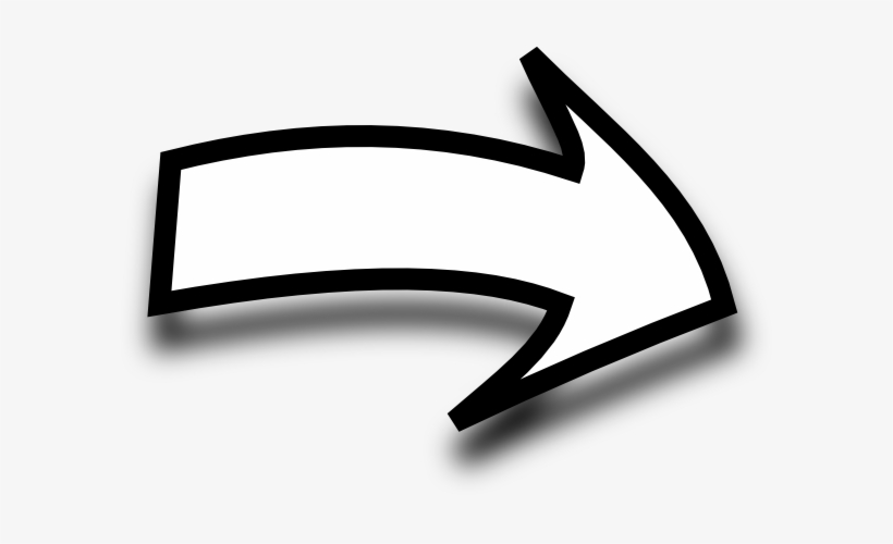 White Curvy Arrow Clip Art At Clker Curved Arrow Clipart Black And White 600x420 Png Download Pngkit
