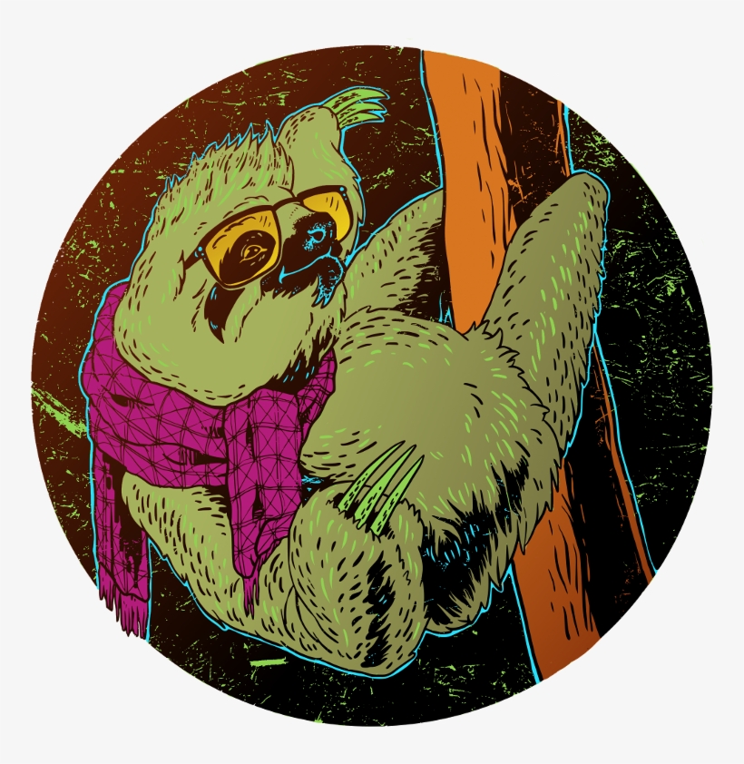 Hipster Sloth - Hipster, transparent png