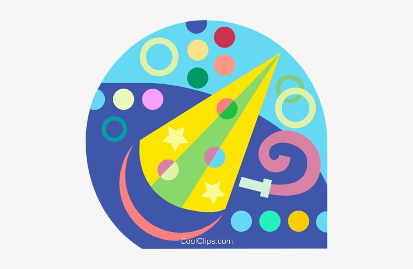 Party Hat And Streamers Royalty Free Vector Clip Art - Party, transparent png