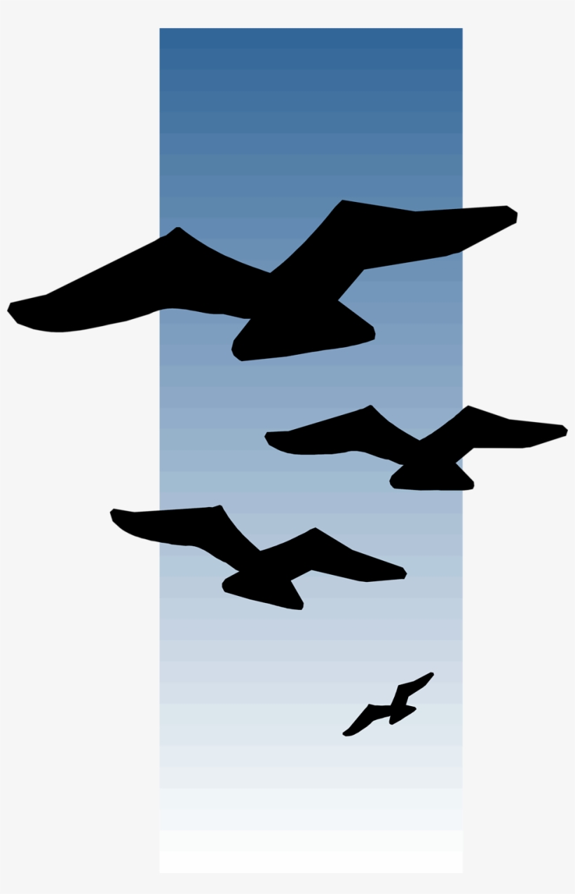 Flock Of Birds Clipart Distant - Birds In The Distance Drawing, transparent png
