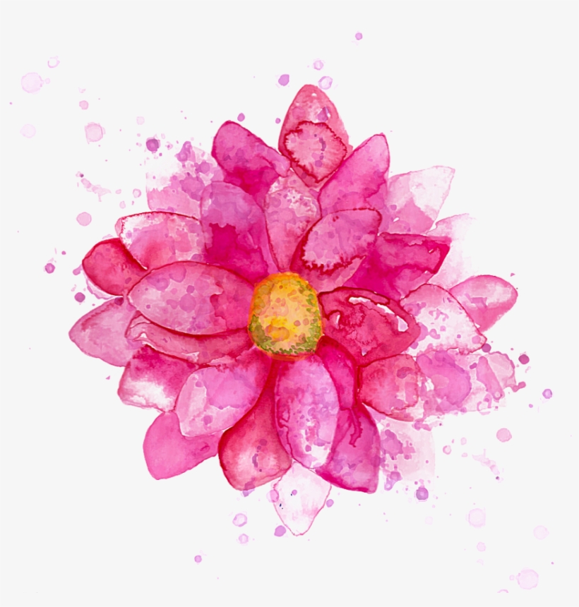 Ftestickers Watercolor Flower Pink Aquatic Plants Png Drawing 1024x1024 Png Download Pngkit