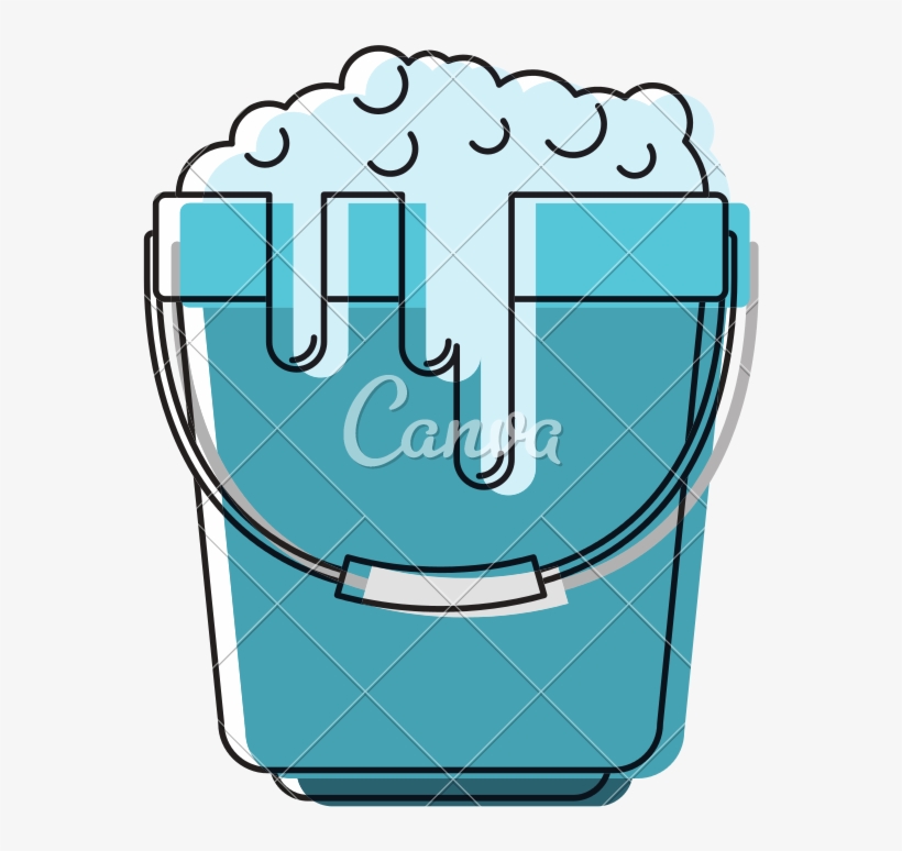 Bucket With Handle And Soapy Water In Colorful Watercolor - Imagenes De Agua Jabonosa, transparent png