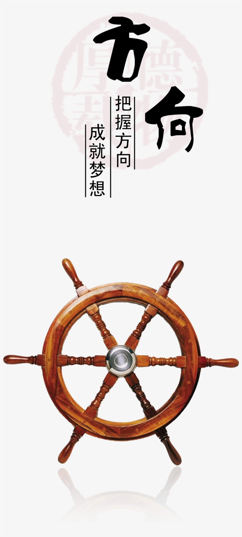 Word Design Chinese Style About Directions, Inspirational, - Blue Ship Steering Wheel Png, transparent png