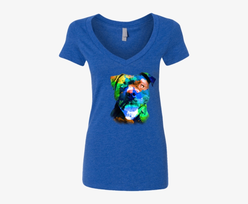 Watercolor Pit Bull - T-shirt, transparent png