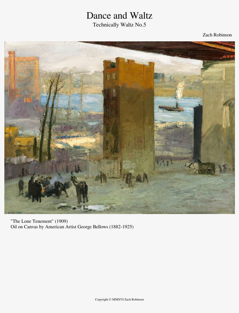 Dance And Waltz Sheet Music Composed By Zach Robinson - Lone Tenement - Masterpiece Classic - Artist: George, transparent png