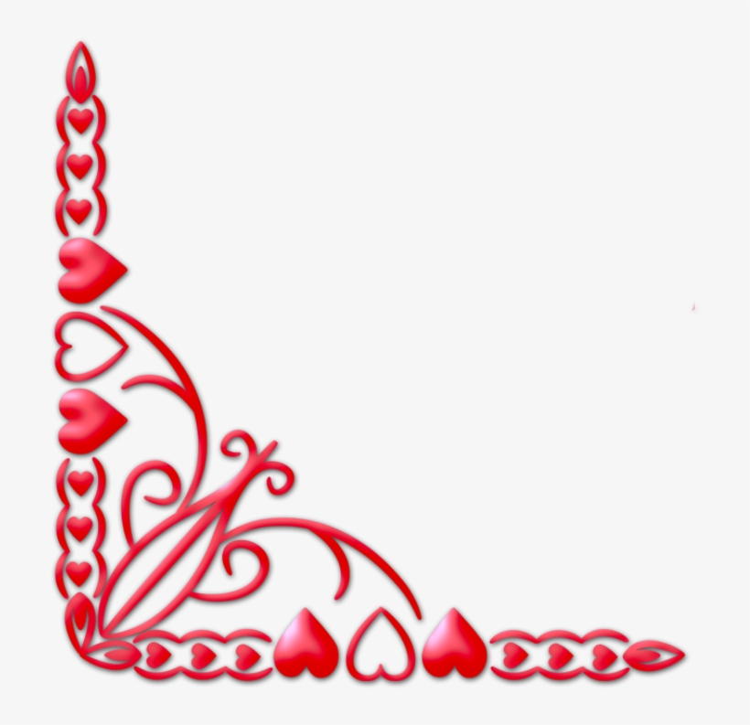 Watercolor - Valentine Corner Border, transparent png