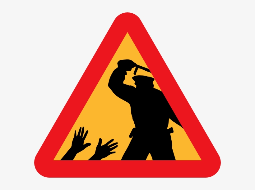 Free Vector Warning For Police Brutality Clip Art - Police Brutality Clip Art, transparent png