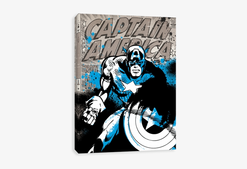 Splatter Paint - Captain America - Captain Canvases By Entertainart - Captain America, transparent png