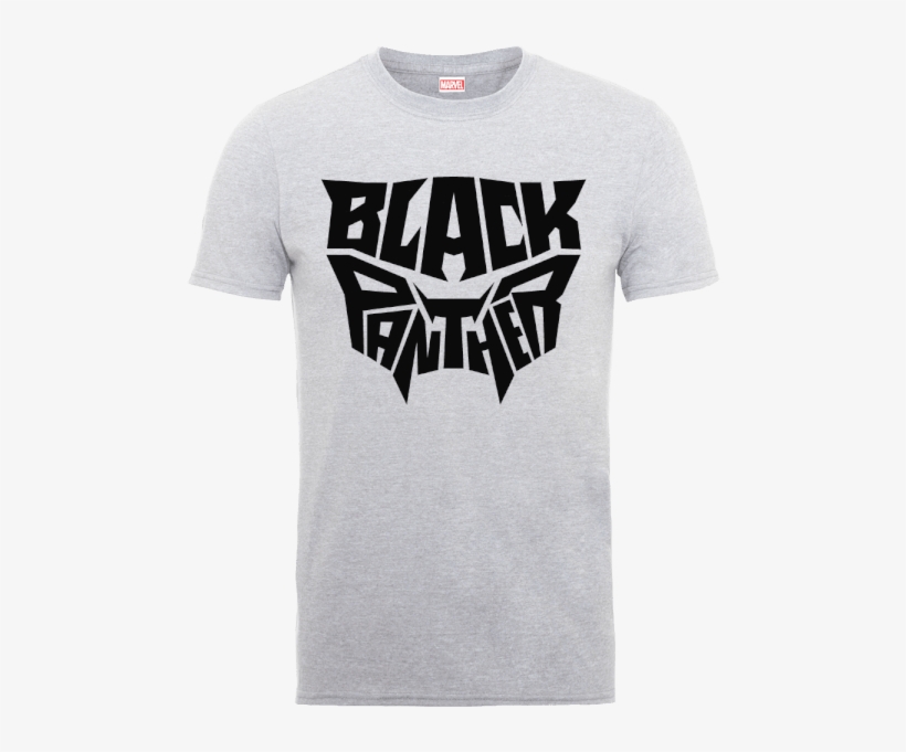 Black Panther Emblem T Shirt Grey Clothing Zavvi - Black Panther Logo Png, transparent png