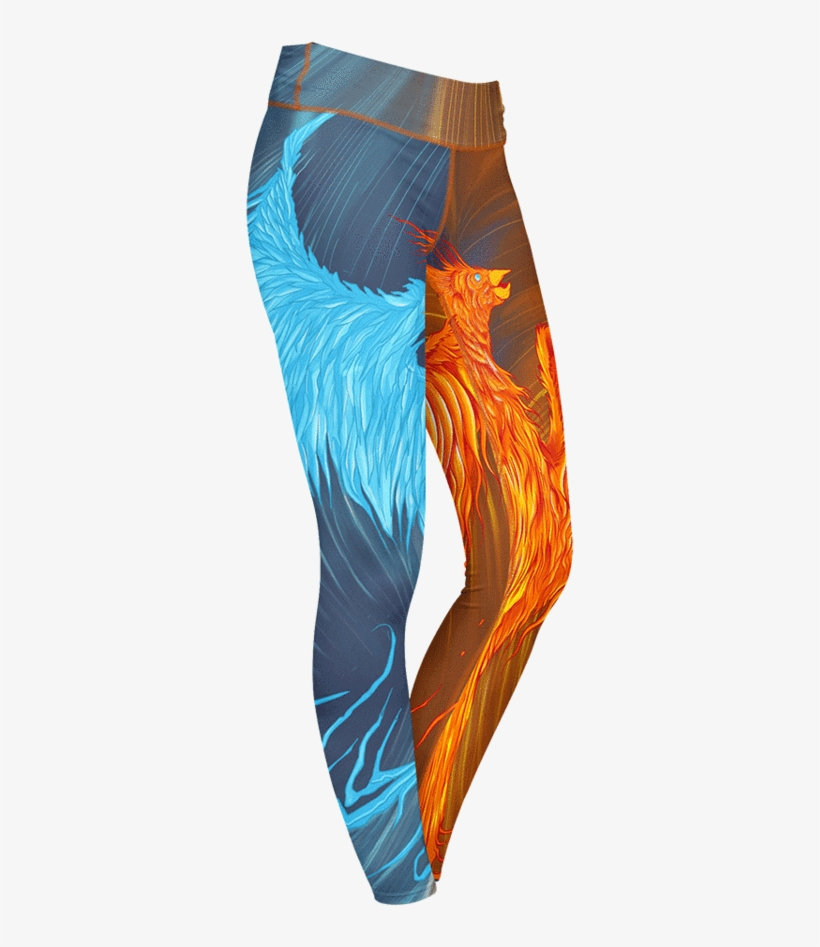 Fire & Ice Phoenix Leggings - Leggings, transparent png