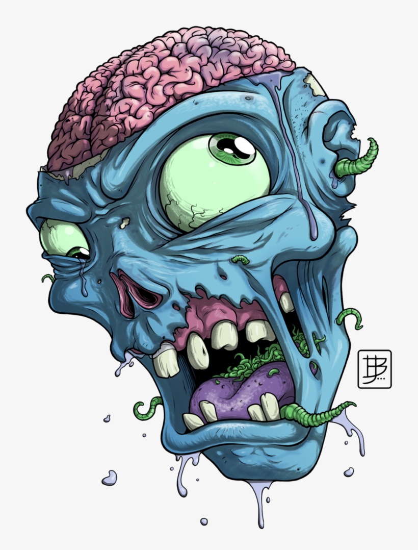 Zombie Head Drawing, transparent png