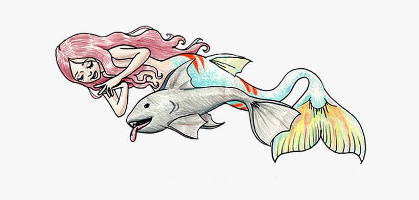 Mermaid Shark Sticker, transparent png