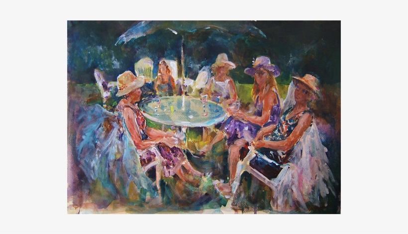 Garden Tea Party - Ladies Tea Party Painting, transparent png