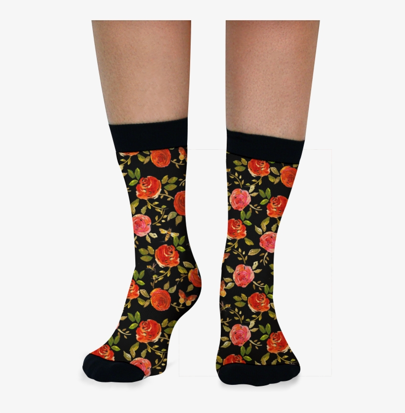 Meia Dark Flowers - Meia Flamingo, transparent png