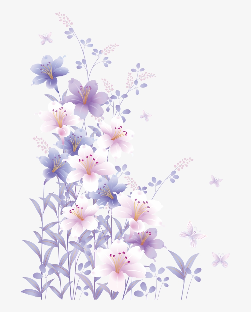 Design Set 2 Butterflies/flowers Painting Patterns, - Designer Sheets For Writing, transparent png