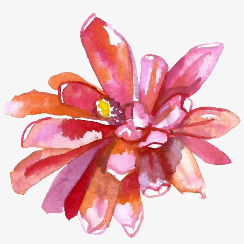 Red Watercolor Hand-painted Flowers Transparent - Watercolor Painting, transparent png